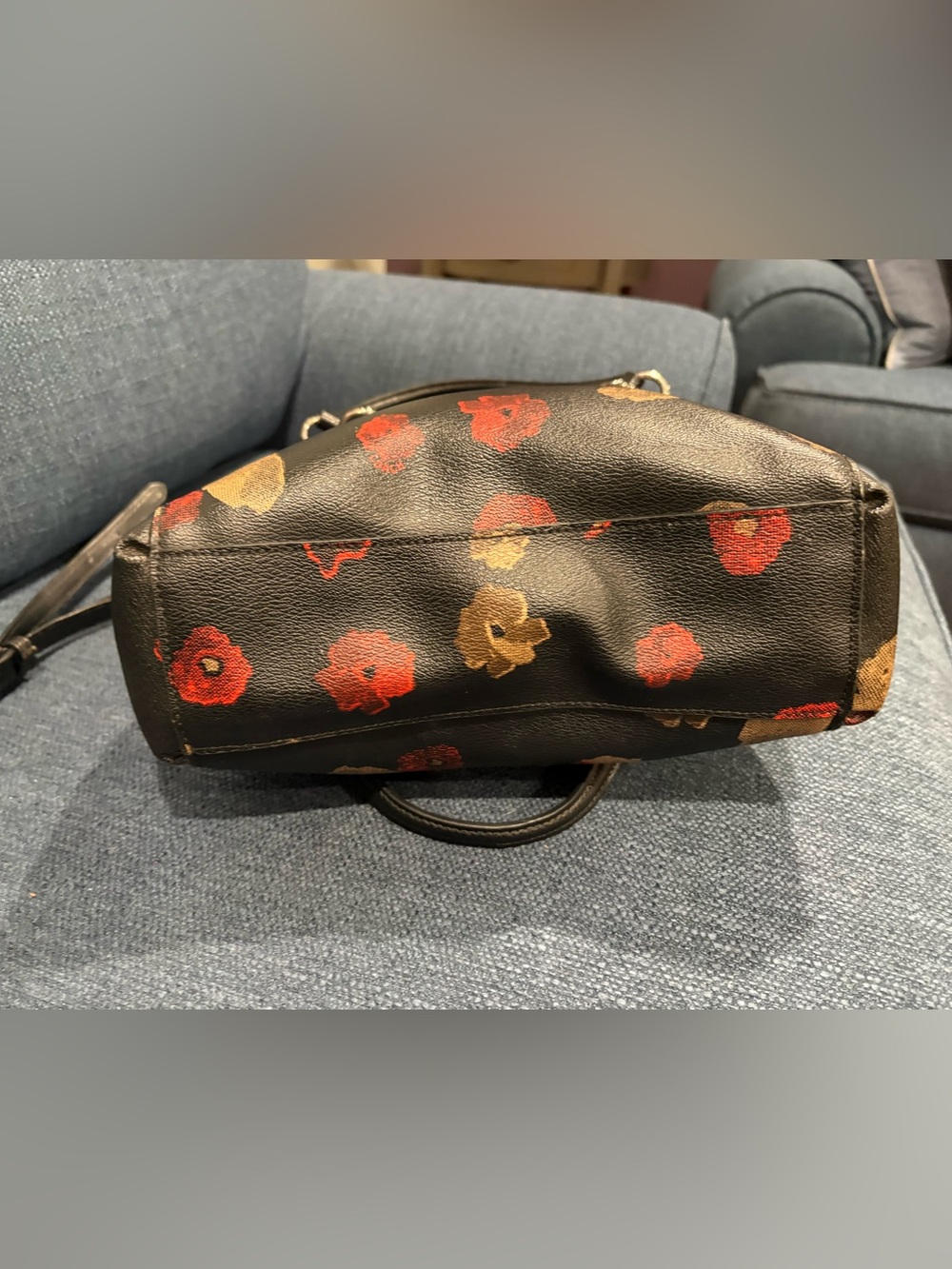 Coach Mia Floral Mini Satchel Crossbody | Black Pebbled Leather Floral Print - Picture 9 of 14